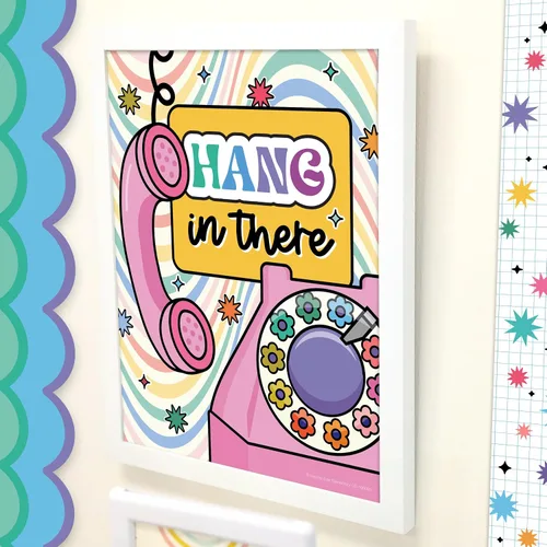 Miniatura 6 de Happily Ever Elementary Retro Remix 12 piezas de carteles motivacionales, de los años 70 y 80, arte de pared inspirador con afirmaciones positivas