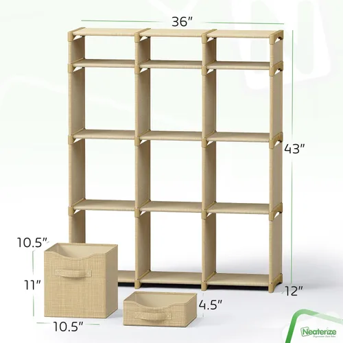 Miniatura 2 de Organizador de armario formado por 12 compartimentos y unidad de almacenamiento con cajones Incluye todos los contenedores de almacenamiento