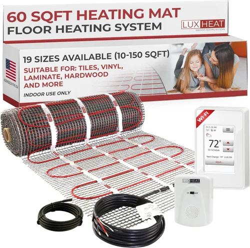Miniatura 12 de Kit de tapete de calefacción de piso LuxHeat 80 pies cuadrados - 120V para debajo de laminado y baldosas - Sistema de piso radiante eléctrico