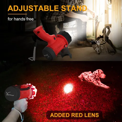 Miniatura 5 de YIERBLUE Linterna recargable de foco con 100,000 lúmenes LED de alto brillo, luz de punto impermeable IP67 de larga duración, foco de mano Rojo-Pro