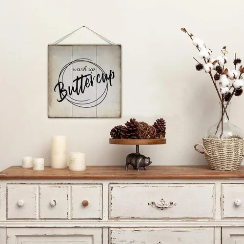 Miniatura 5 de Funny Bathroom Pallet Sign Plaque Wash Up Butter Cup Rural Wood Family Sign Board Country Bathroom Wall Hanging Decor for Toilet Restroom Bathroom