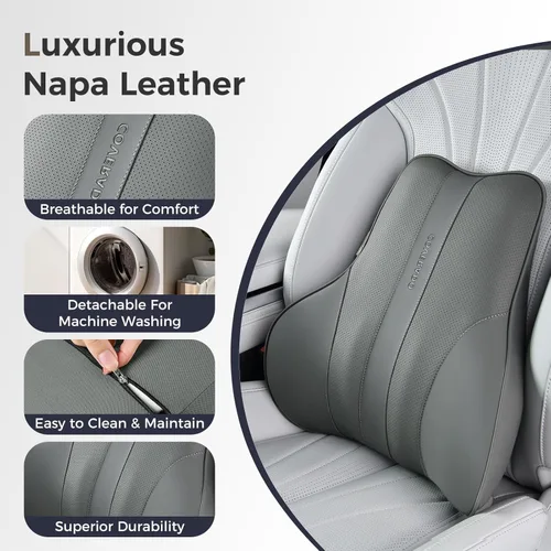 Miniatura 5 de Almohada de Apoyo Lumbar Coverado para Coche, Almohada de Espuma Viscoelástica Ergonómica para Silla de Oficina, Cojín de Espalda para Alivio