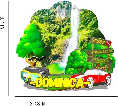 Miniatura 3 de Dominica Dominica - Imán de madera para nevera, monumentos 3D, recuerdos coleccionables, decoración hecha a mano -549