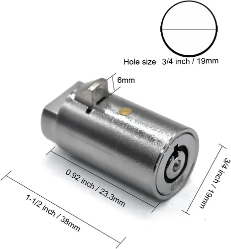Miniatura 3 de Cerradura de máquina expendedora con llave igual para máquinas de coque, aperitivos y refrescos, 3 llaves incluidas