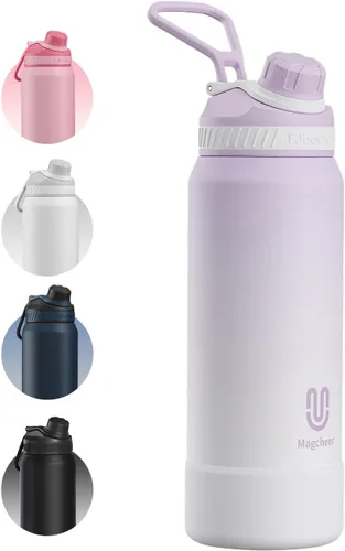 Miniatura 15 de Botella de agua aislada de 24 onzas, acero inoxidable al vacío de doble pared, diseño de boca ancha, botella reutilizable a prueba de fugas