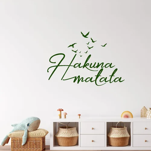 Miniatura 4 de Vinilo adhesivo de pared con frase positiva Hakuna Matata para habitación de niños, decoración grande (2949ig) negro