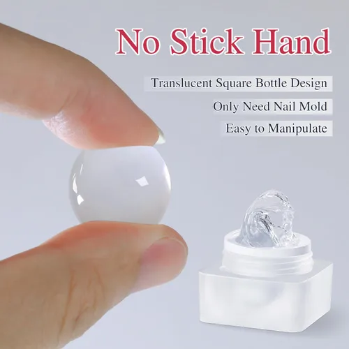 Miniatura 7 de Double Rhythm 3D Gel de uñas en gel transparente sólido para esculpir, antiadherente, gel duro para construcción, tallado, moldeado, extensión