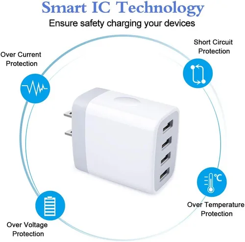 Miniatura 4 de Caja de carga para iPhone 17, carga rápida, 4.8A, cargador USB, enchufe de pared, adaptador de corriente, bloque de carga, cubo de ladrillo