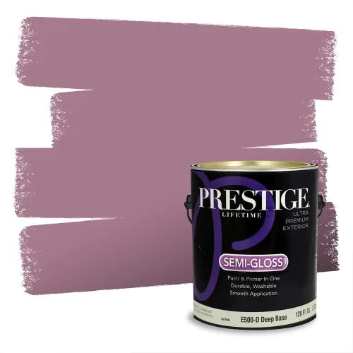 Miniatura 653 de Prestige Paints Pintura exterior e imprimación en uno, 1 galón, plano, coincidencia comparable de Valspar* Amber Rose*
