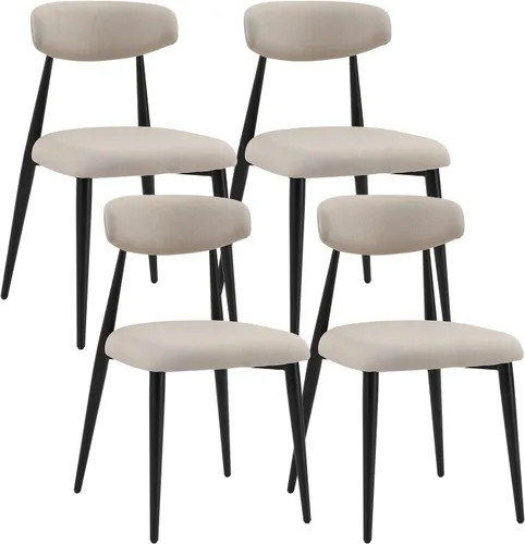 Miniatura 11 de Juego de 2 sillas de comedor, sillas de comedor modernas de mediados de siglo, sillas de cocina y comedor, respaldo curvado con cojín grueso, silla