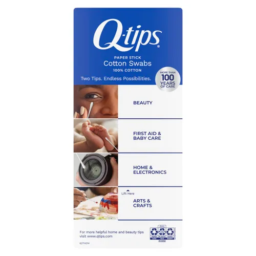 Miniatura 2 de Q-tips Hisopos de algodón para higiene y cuidado de la belleza, hisopo de algodón original hecho con 100% algodón, 750