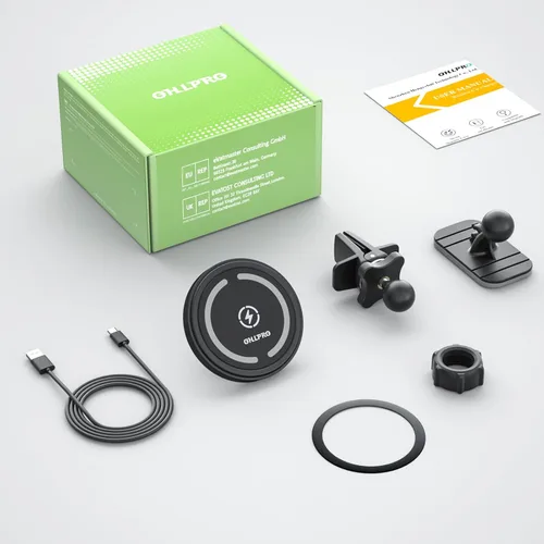 Miniatura 8 de OHLPRO Cargador de coche MagSafe para iPhone, cargador inalámbrico para coche, soporte magnético para teléfono para iPhone 17 Pro Max 16 15 14