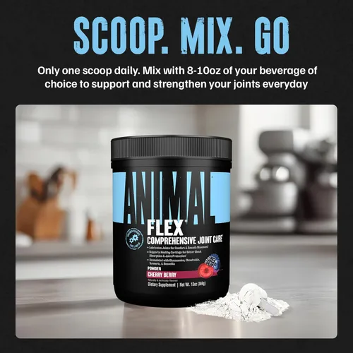Miniatura 4 de Animal Flex Powder - Suplemento de apoyo articular para aliviar el dolor, reparar y restaurar músculos con cúrcuma, glucosamina, condroitina, MSM