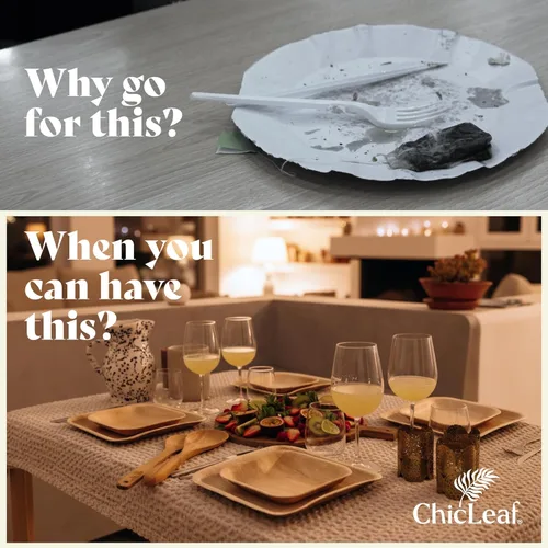Miniatura 6 de Chic Leaf Platos de hoja de palma de 6 pulgadas, paquete de 50 platos desechables para aperitivos y postres totalmente compostables, vajilla