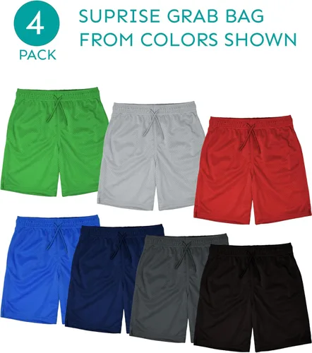 Miniatura 2 de Andrew Scott Pantalones cortos deportivos de baloncesto para niños con rendimiento activo y estilo de malla, varios paquetes