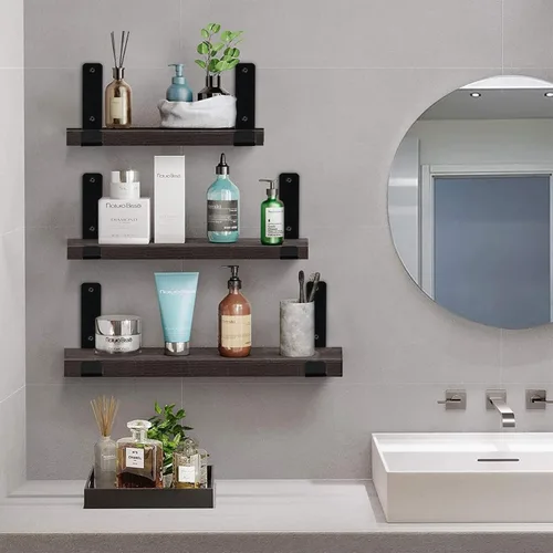 Miniatura 7 de Paquete de 20 soportes de estante de labio J de 5.5 pulgadas de largo x 4 pulgadas de alto x 1.5 pulgadas de ancho, soportes de estante de pared