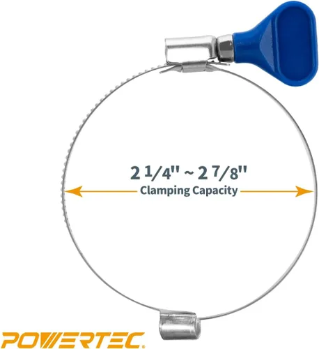 Miniatura 2 de POWERTEC 70223 Abrazadera de manguera de puente con llave de 2-1/2 pulgadas, llave de tornillo de pulgar, abrazaderas de manguera de acero