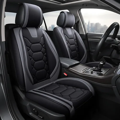 Miniatura 13 de OASIS AUTO Fundas para Asientos Delanteros de Automóvil, Fundas de Asiento Impermeables de Cuero Sintético para Automóviles Ajuste Universal