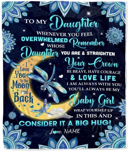 Miniatura 46 de Manta personalizada con texto en inglés «To My Daughter from Mom Dad Give You A Big Love Hug Butterfly Daughter Birthday»