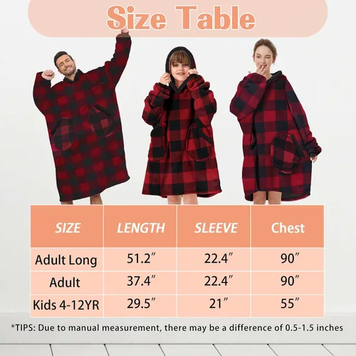 Miniatura 5 de Zando Manta con capucha 2024, manta para niños y adultos, regalo cómoda, sudadera con capucha de gran tamaño, forro polar Sherpa