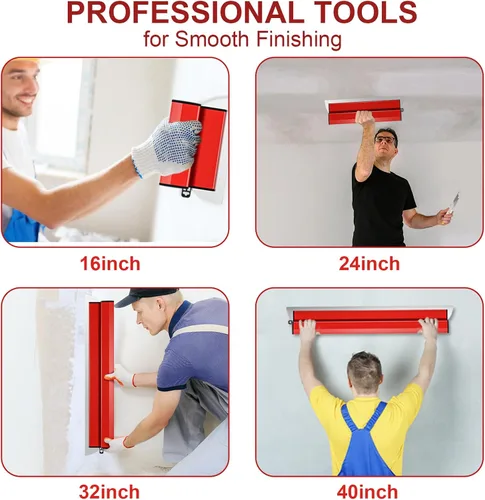 Miniatura 6 de DEKEones Cuchilla de 100 cm/40 pulgadas, espátula alisadora de yeso de acero inoxidable para gran área de trabajo, herramienta de construcción