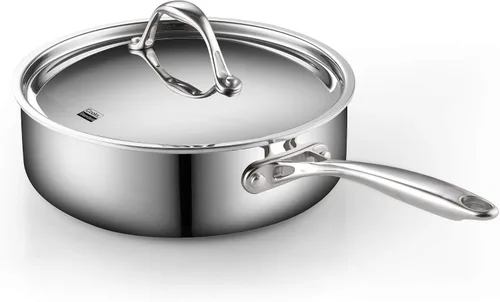Miniatura 11 de Cooks Standard Sartén profunda, cubierta, de acero inoxidable revestido en múltiples capas, 5 cuartos de galón, 11 pulgadas., Acero inoxidable