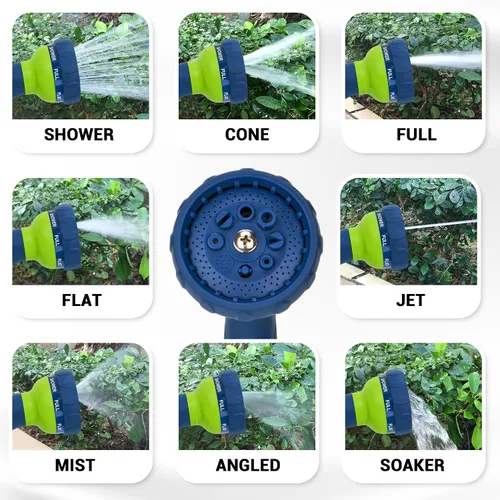 Miniatura 5 de Boquilla rociadora de manguera de jardín, rociador de agua con 8 patrones ajustables, resistente a los impactos y antideslizante para regar plantas
