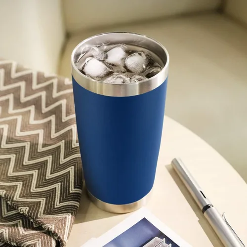 Miniatura 6 de DOMICARE Vaso de acero inoxidable de 20 onzas a granel con tapa, taza de viaje aislada al vacío de doble pared, taza de café con recubrimiento