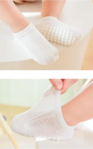 Miniatura 3 de BEHELE Calcetines antideslizantes para bebé, calcetines de malla al tobillo, calcetines delgados para bebés, recién nacidos, niñas, niños, 8 pares