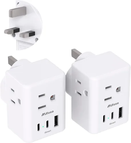 Miniatura 11 de Adaptador de enchufe de viaje para Suiza, adaptador de enchufe suizo con 3 tomacorrientes, 3 puertos de carga USB (1 USB C), adaptador de corriente