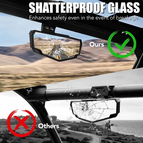Miniatura 4 de A & UTV PRO Espejo retrovisor central para Can-Am Defender MAX Polaris Ranger 570 900 1000 accesorios de tripulación 2015-2024, espejo trasero