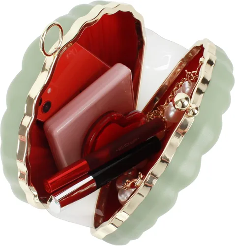 Miniatura 5 de Bolso de noche de concha de mar para mujer, bolso de hombro con correa de cadena de sirena, bolso de mano