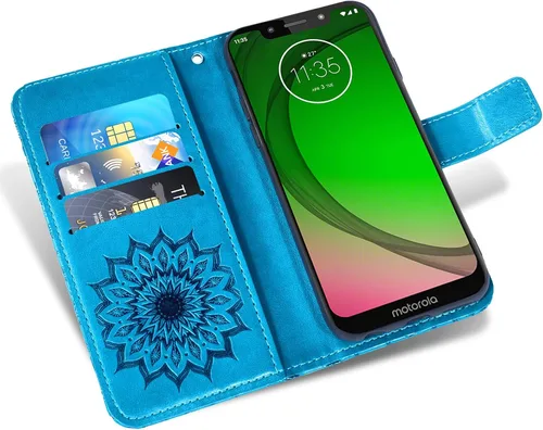 Miniatura 3 de Funda de teléfono para Motorola Moto G7 Play/MotoG7 Optimo XT1952DL/Tmobile Revvlry Wallet con protector de pantalla de vidrio templado Funda