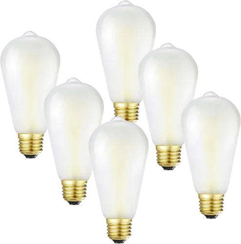 Miniatura 17 de Bombillas LED Edison regulables e26, 4 W, 40 W equivalentes, 400 lm, luz blanca cálida de 2700 K, AC120V, bombillas ST58 con acabado esmerilado