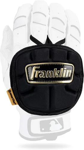Franklin Sports Guantes de Mano de Béisbol - Serie PRT LT Adulto - Escudo Protector de Mano para Bateadores Diestros y Zurdos Negro