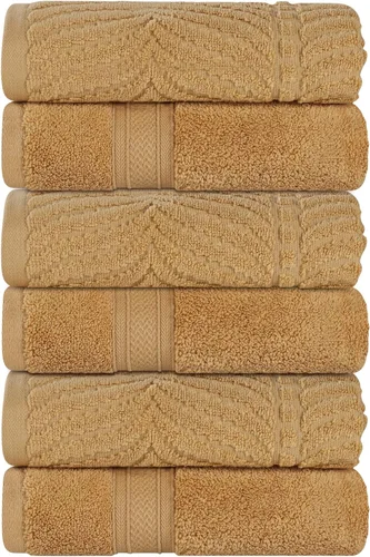 Miniatura 41 de Superior Juego de toallas surtidas de algodón Chevron de 12 piezas, cero torsión, secado rápido, artículos esenciales para el hogar, ducha, spa