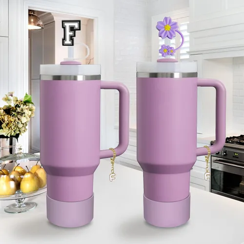 Miniatura 7 de Stanley - Juego de accesorios para tazas, incluye 2 fundas para popote de 0.4 pulgadas, 1 tapón de silicona a prueba de derrames, 1 dije de mango