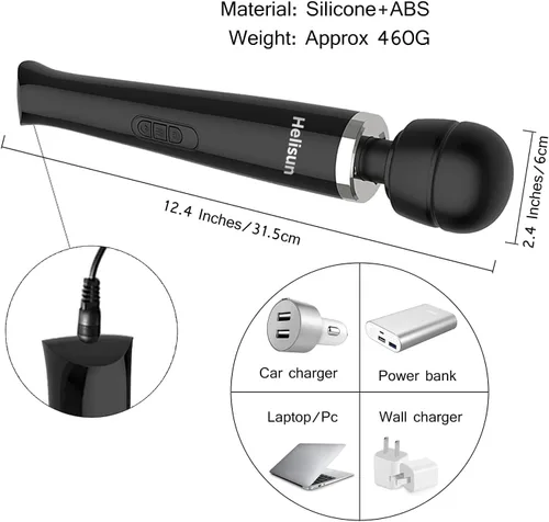 Miniatura 6 de Potente masajeador eléctrico de mano para espalda, 8 potentes velocidades y 20 patrones, herramienta de masaje de mano para cuello y espalda
