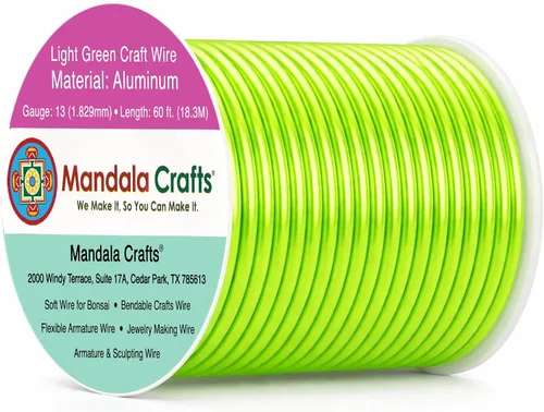 Miniatura 95 de Mandala Crafts - Alambre de aluminio anodizado de 8 calibre para hacer joyas - 9.75 m de alambre flexible negro colorido - Flexible para bonsái
