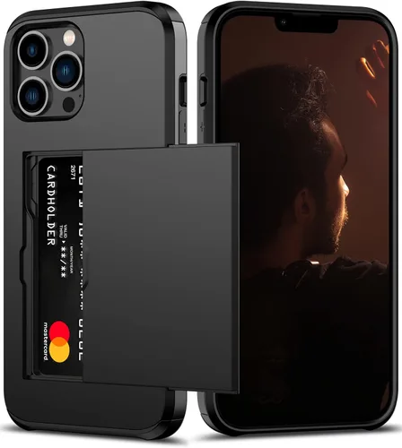 Miniatura 24 de Nvollnoe Funda para iPhone 12/12 Pro con Portarjetas [Almacena 5 Tarjetas] Funda Cartera de Doble Capa Resistente de Servicio Pesado a Prueba