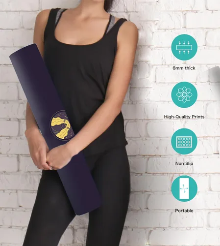 Miniatura 4 de Tapete de yoga antideslizante TPE, tapete de entrenamiento para hombres y mujeres, tapete de entrenamiento grueso con correa de transporte, tapetes