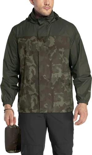 Miniatura 7 de 33,000ft - Chaqueta de lluvia impermeable y plegable para hombre, ligera, con capucha, cortavientos ideal para golf o ciclismo