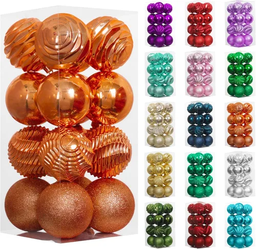 Miniatura 48 de XmasExp - Juego de 24 adornos de bola de Navidad mini irrompibles, adornos para árbol de Navidad, bolas de árbol de Navidad de 30 mm/1.18 pulgadas