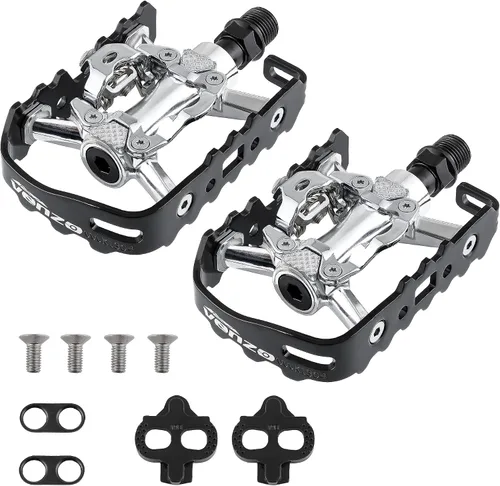 Miniatura 5 de Venzo Men's Mountain Bike Bicycle Cycling Shoes with Multi-Function Clip-Less Pedal & Cleat - Compatible with Shimano SPD & Crankbrother Systems