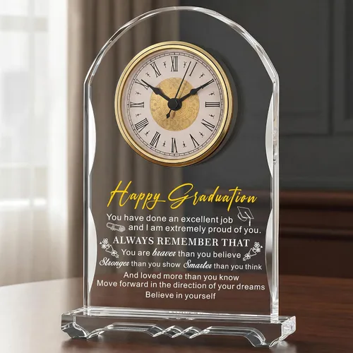 Miniatura 12 de Reloj de Cristal Significativo para Jubilación, Regalos para Mujeres y Hombres, Mejor Jefe de Todos, Feliz Reloj de Jubilación Placa de Regalo
