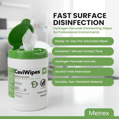 Miniatura 2 de CaviWipes HP - Toallitas desinfectantes para superficies – Fórmula de peróxido de hidrógeno, tiempo de contacto universal de 1 minuto, listas