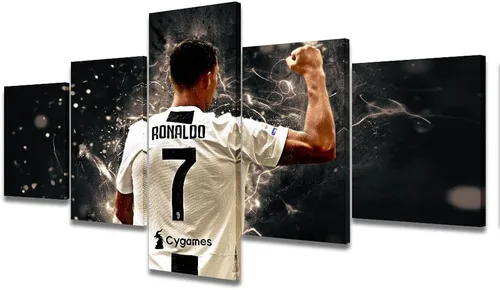Miniatura 12 de TUMOVO Lienzo decorativo para pared, cuadro de Cristiano Ronaldo, cuadros de club de fútbol, impresiones en lienzo, póster de arte de pared, arte