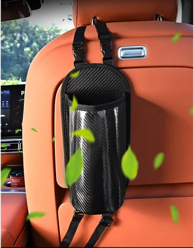 Miniatura 7 de Expansor grande para portavasos de automóvil, bolsa colgante de almacenamiento lateral del asiento, bolsa colgante de fibra Mertial para botellas