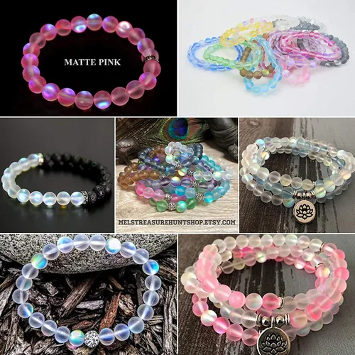 Miniatura 5 de Cuentas de cristal Aurora mate de 0.394 pulgadas (0.394 in), color marrón esmerilado con purpurina brillante, cuentas sueltas redondas sueltas