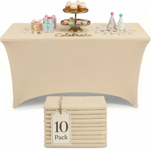 Miniatura 44 de Utopia Kitchen Mantel rectangular de spándex de 4 pies [1 unidad, negro] 200 GSM elástico, ajustado, lavable y resistente a las arrugas, cubierta